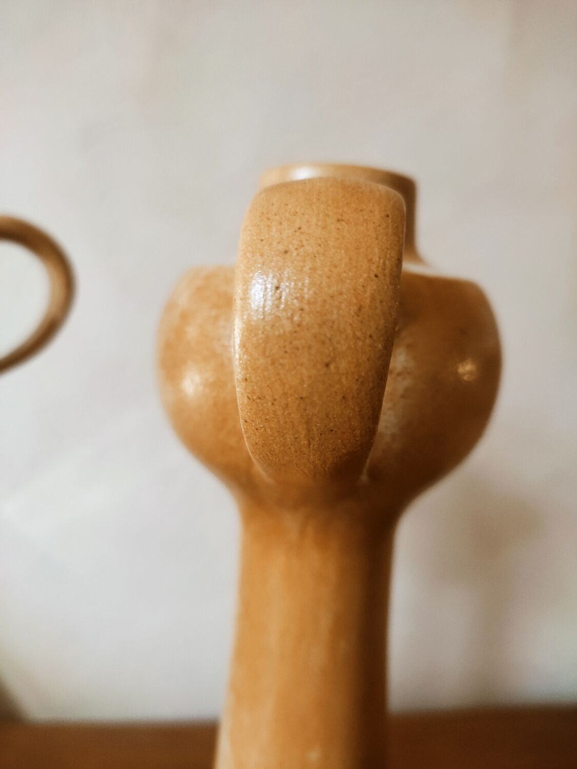 Duo de bougeoirs en grès satiné