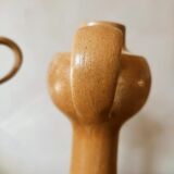 Duo of candlesticks in satin stoneware