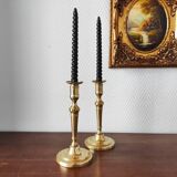 Pair of vintage solid brass candlesticks