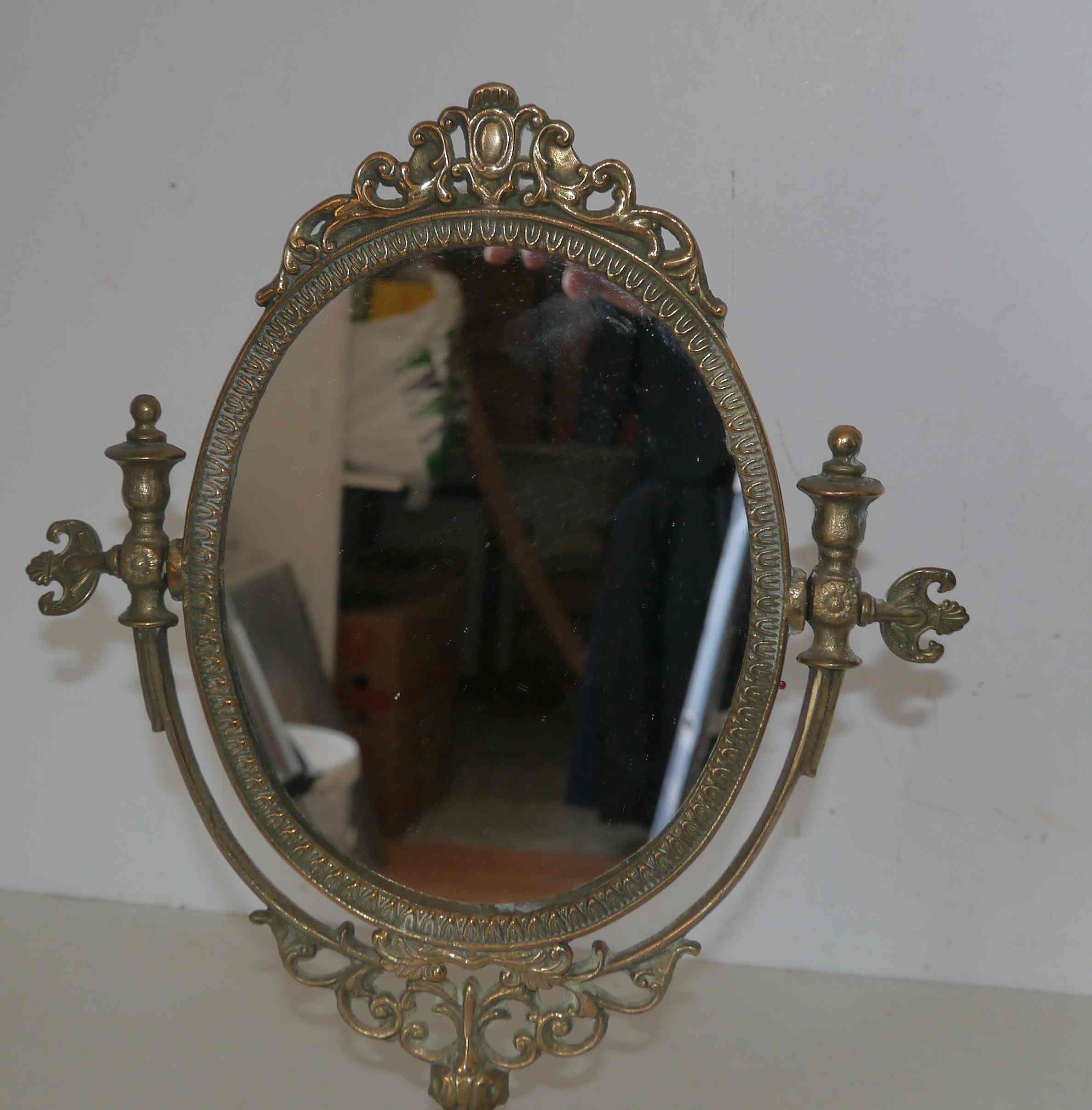 Old adjustable table mirror
