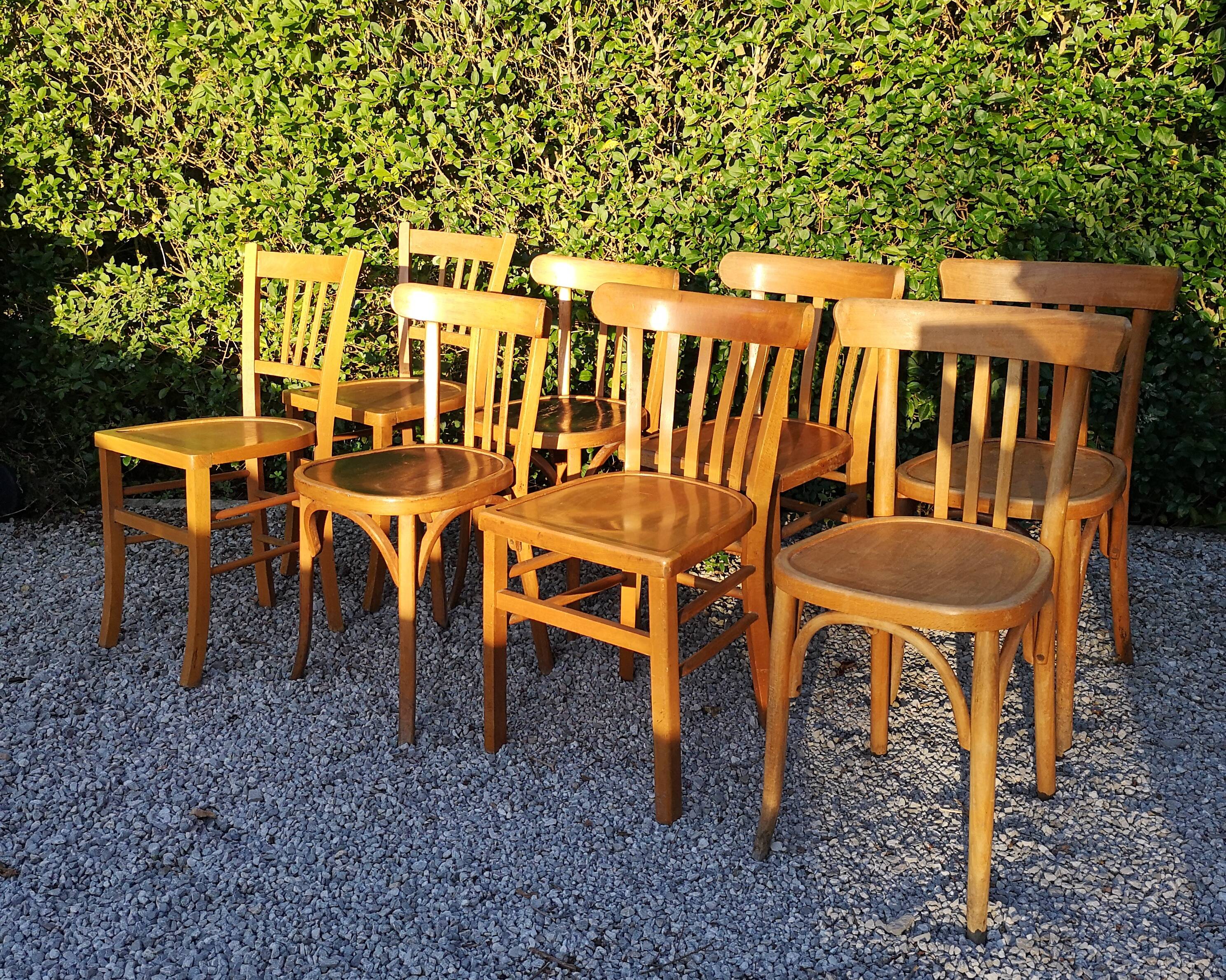 Set of 8 chairs Bistro mismatched