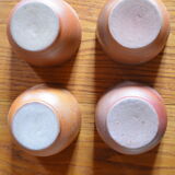 Lot of 4 bowls in sandstone and shiny grey inside