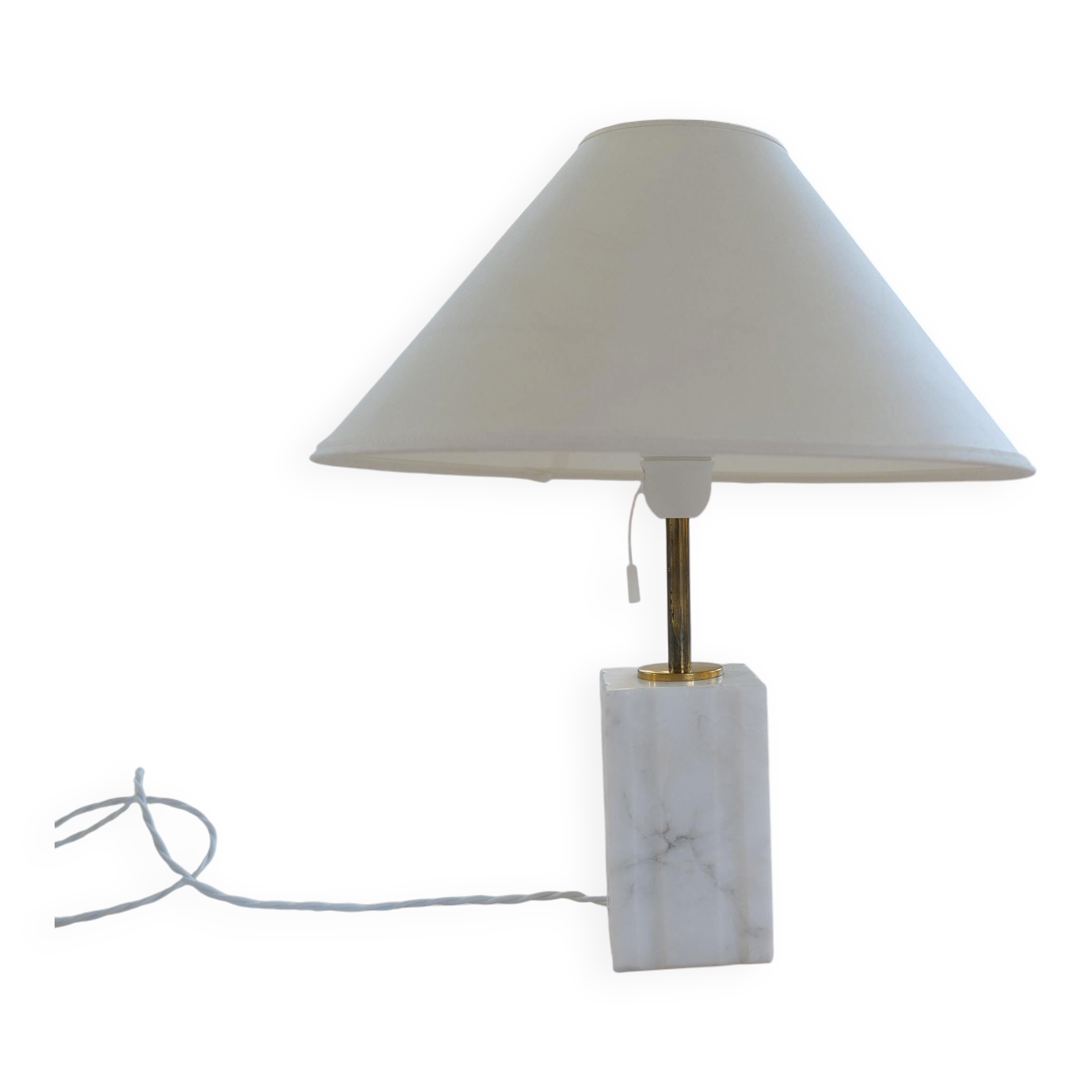 Mid-century solid marble table lamp Bergbom Sweden 1960s