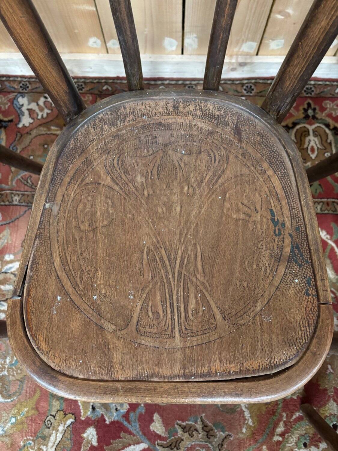 8 Bistro Chairs Baumann Curved Wood Art Nouveau – Early 20th Century