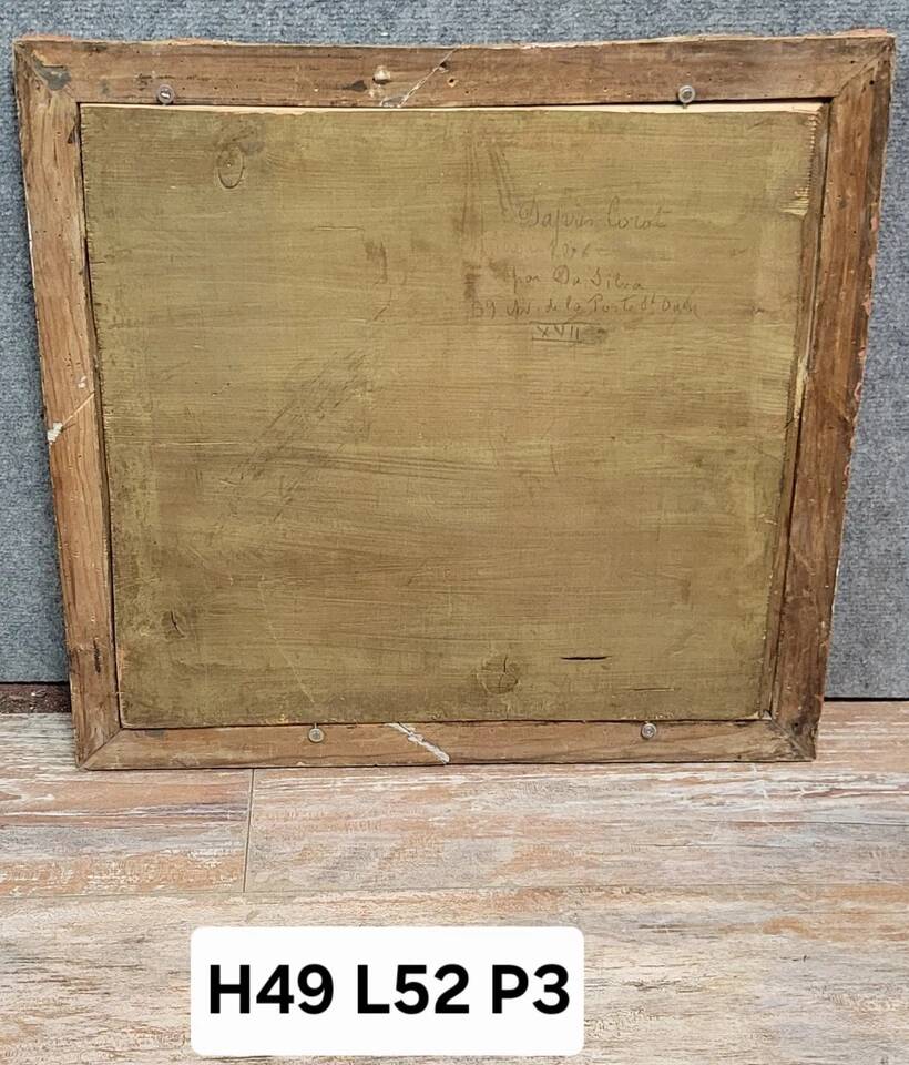 Da Silva after Corot: oil painting on panel landscape late 19th century