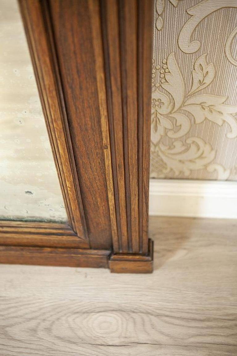Renaissance Revival Mirror in Brown Oak Frame, 1950s