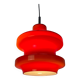 Large red glass pendant light by Peill and Putzler XL 1960