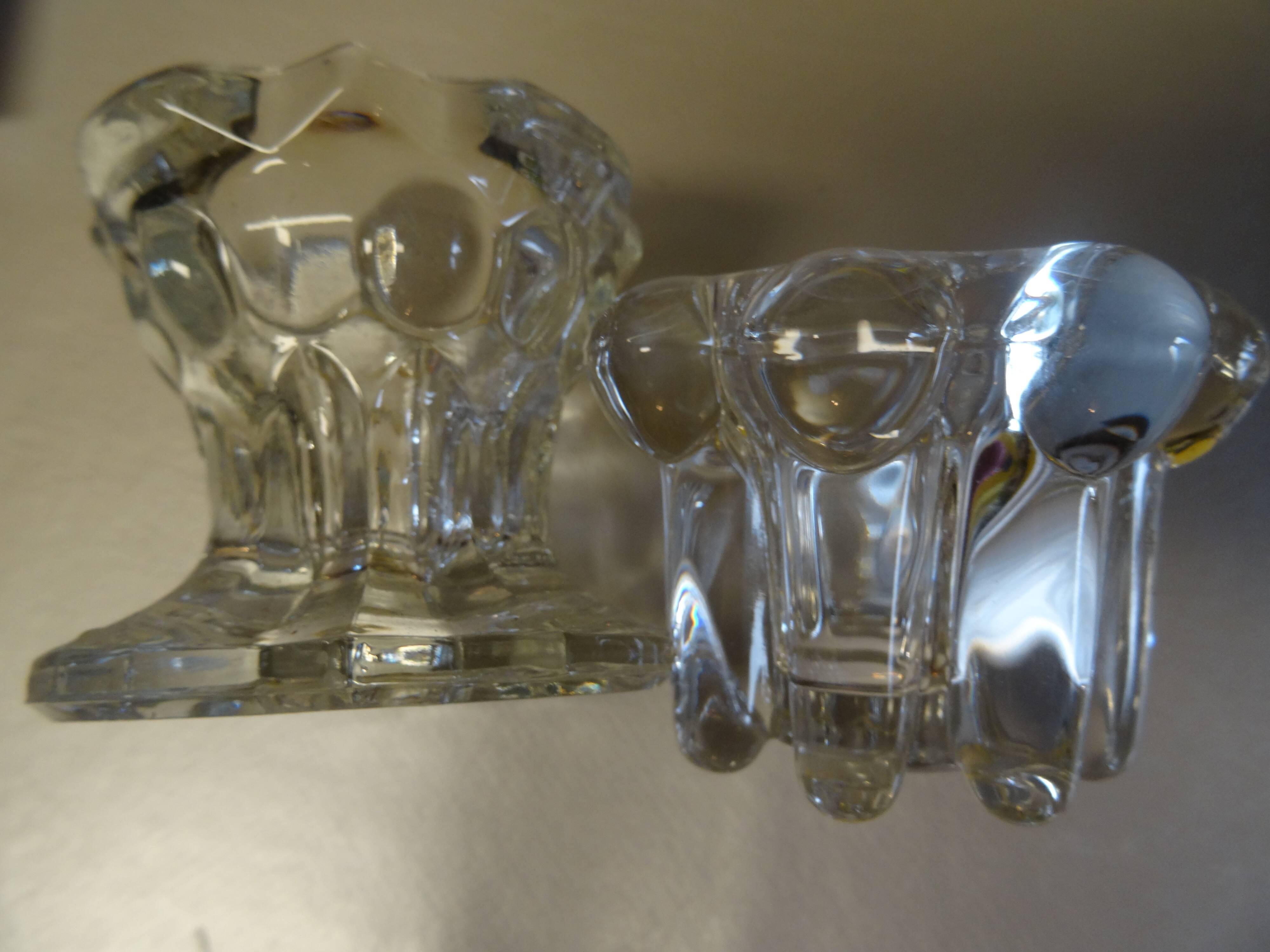 Set of 2 glass candle holders