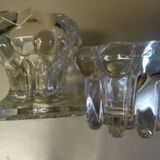 Set of 2 glass candle holders