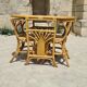 Table and chairs bistrot head to head rattan bamboo 1970