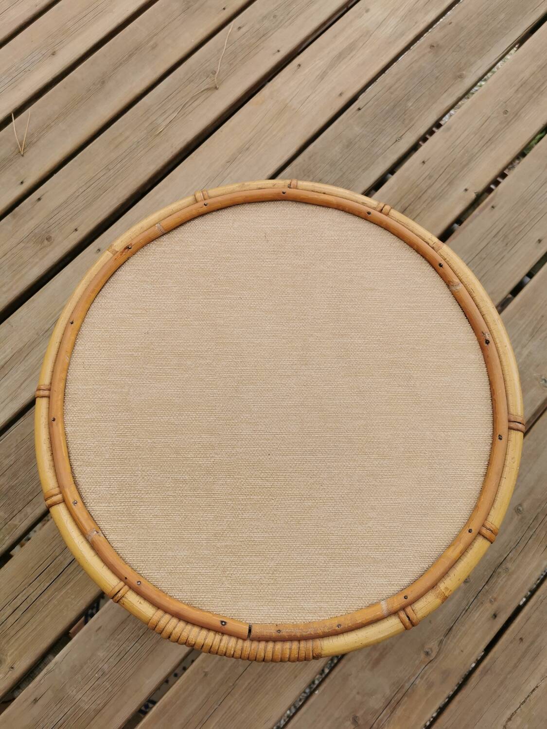 Vintage bamboo and rattan coffee table