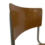 Vintage school chair 1960s minimalist design wood and metal