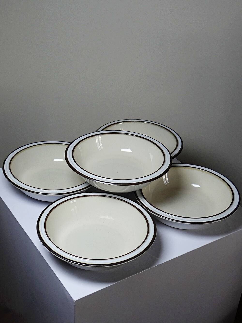 8 bowls/deep plates Denby England in stoneware vintage 80s-90s