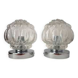 Pair of vintage Tynell type globe wall lights