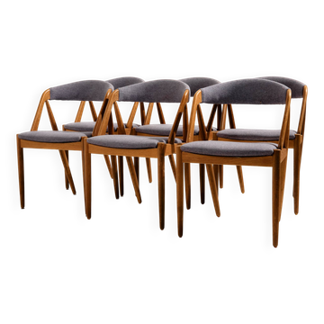 Model 31 oak dining chair by Kai Kristiansen for Schou Andersen, set of 6.