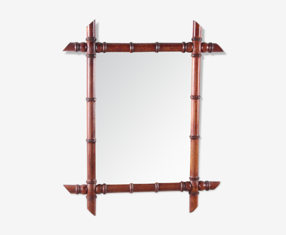 Miroir vintage en bambou