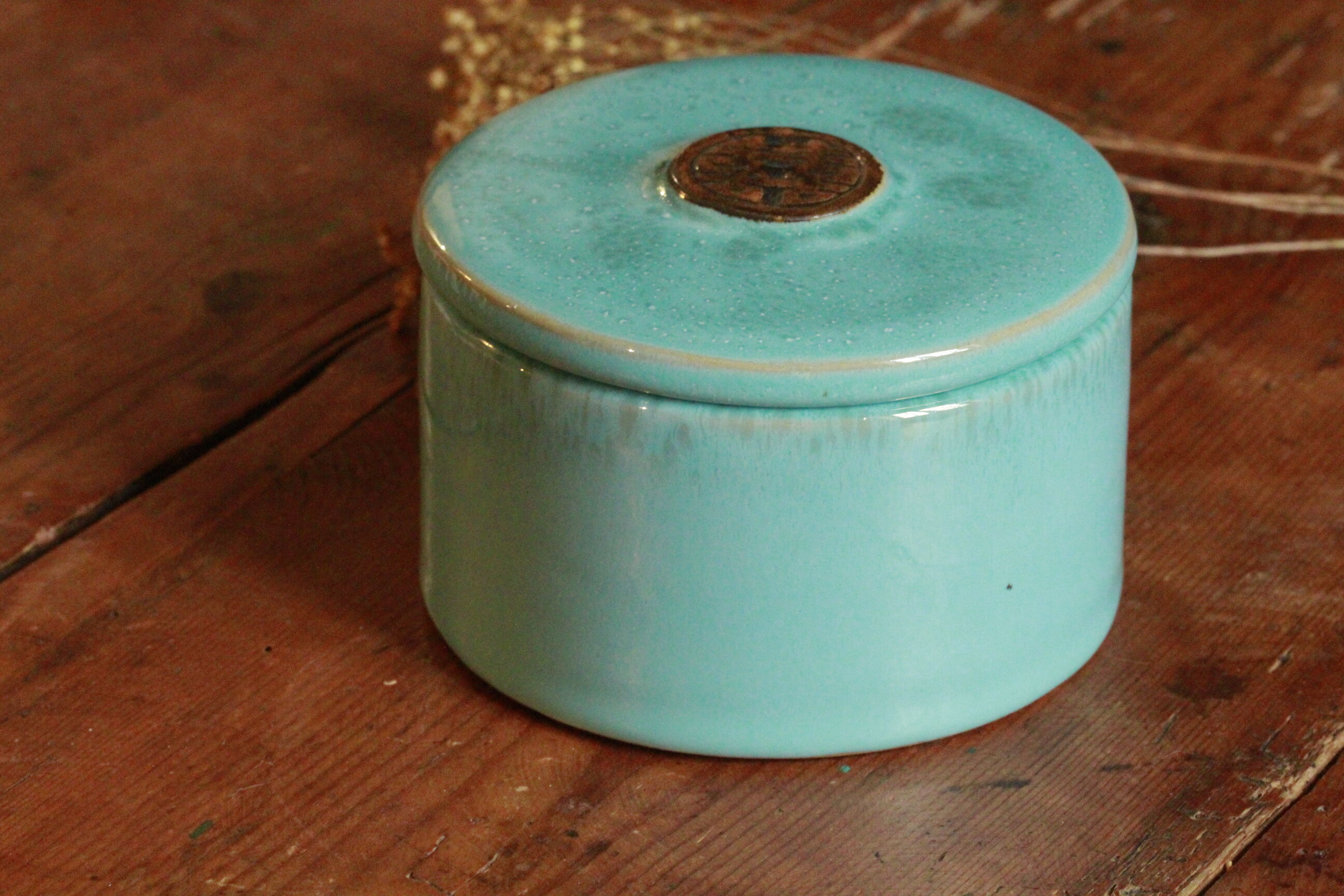 Japanese blue ceramic box