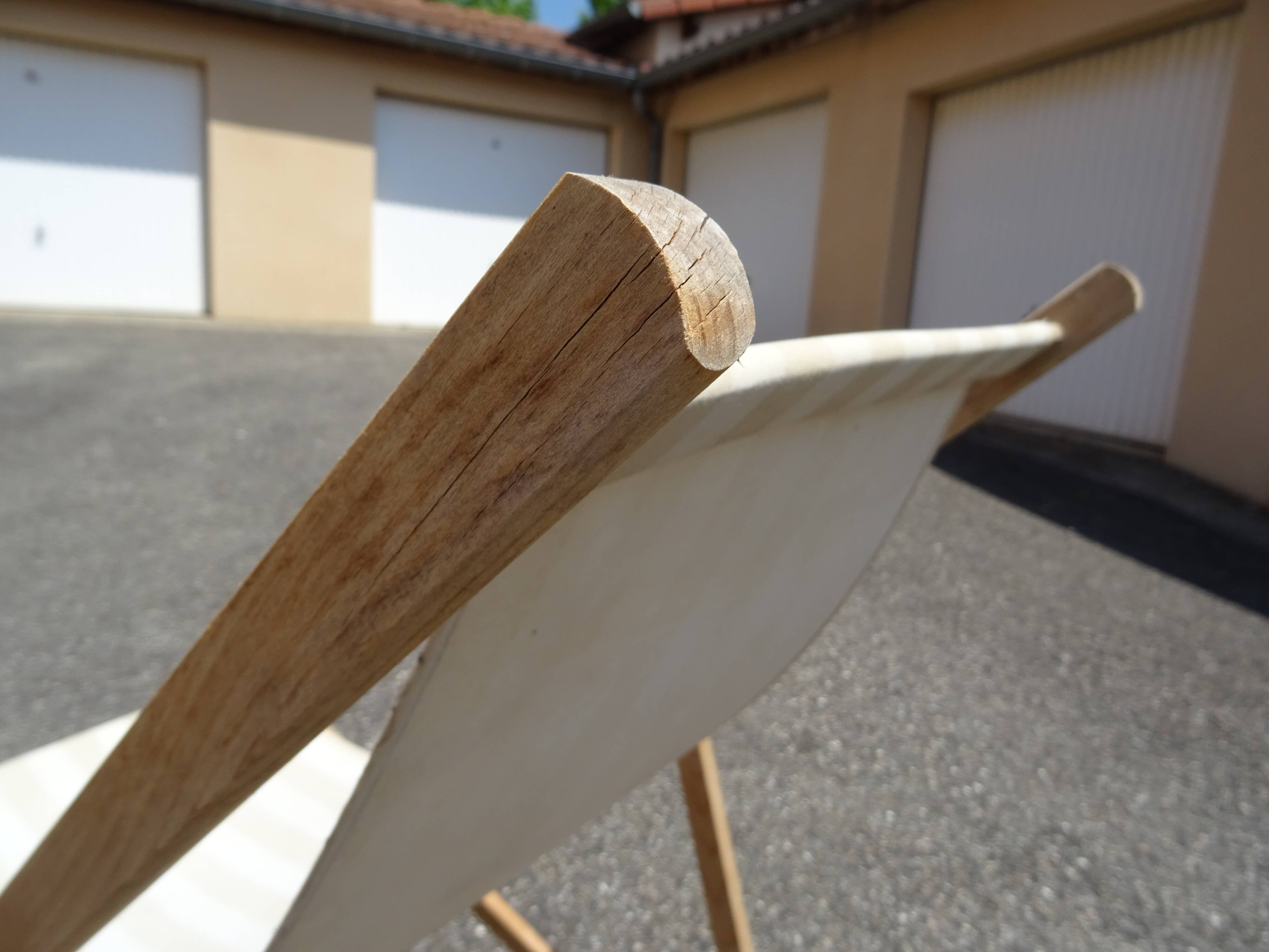 Pair of vintage striped loungers