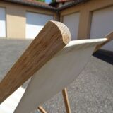 Pair of vintage striped loungers