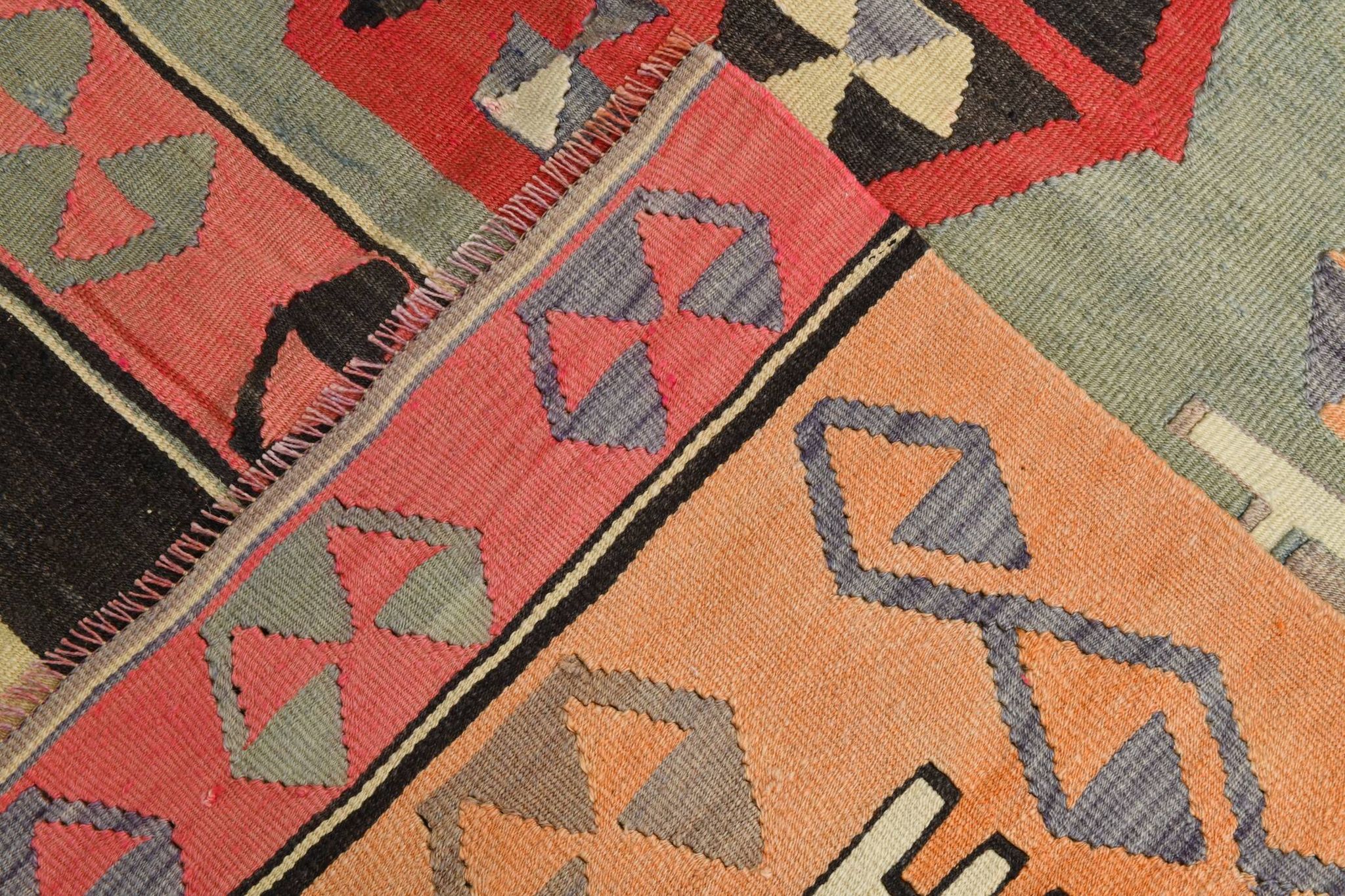 6x8 Kilim Multicolor Geometric Style Kilim Rug, 168x235 Cm