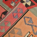 6x8 Kilim Multicolor Geometric Style Kilim Rug, 168x235 Cm