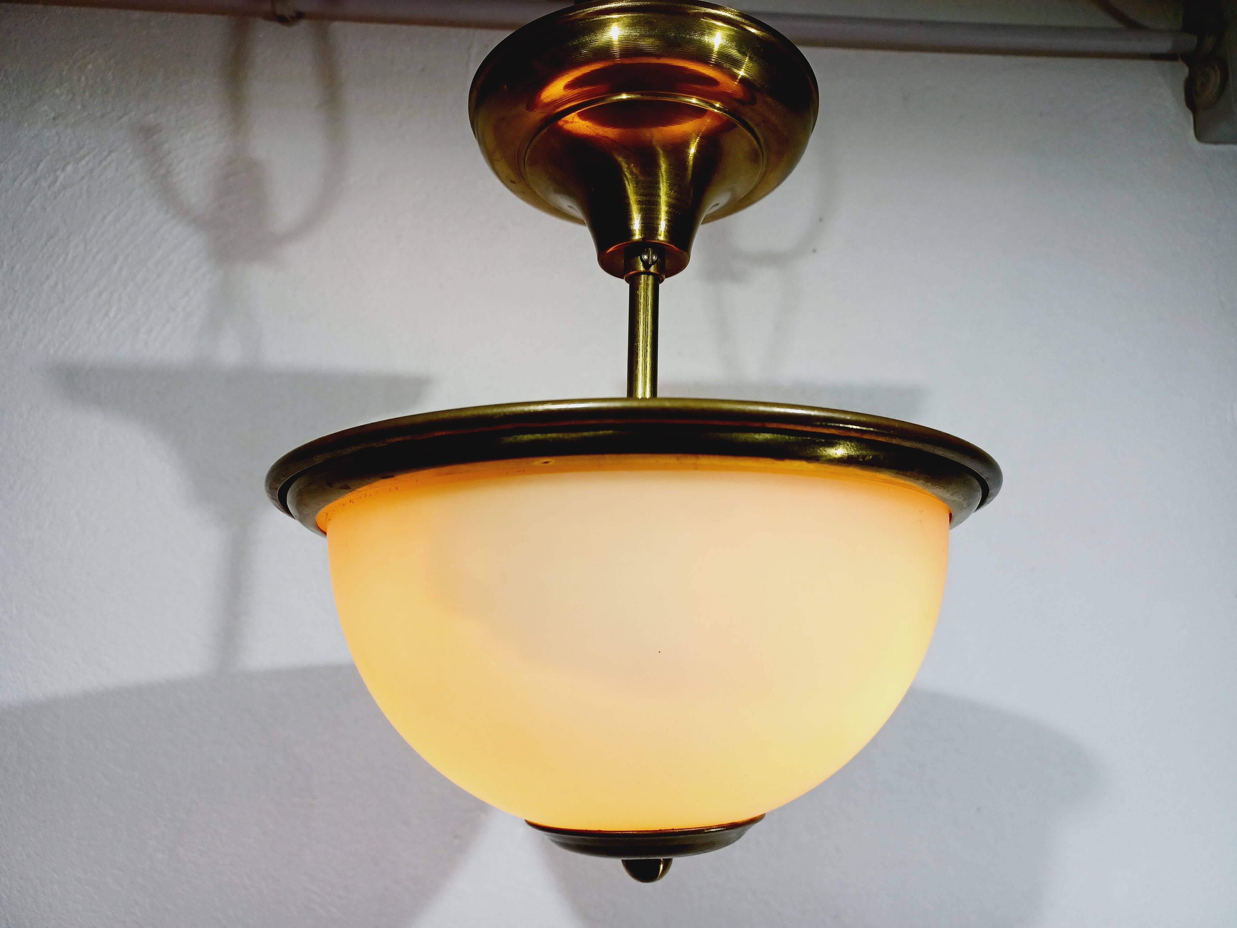 2-light brass ceiling light