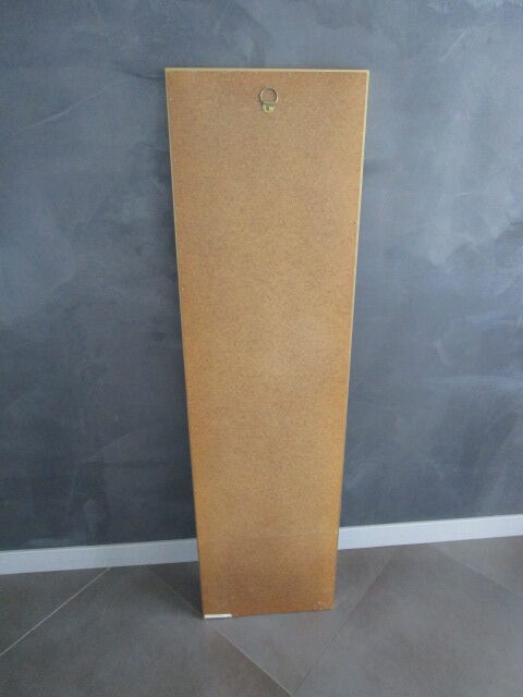 Beveled mirror golden frame 70's 34x124cm