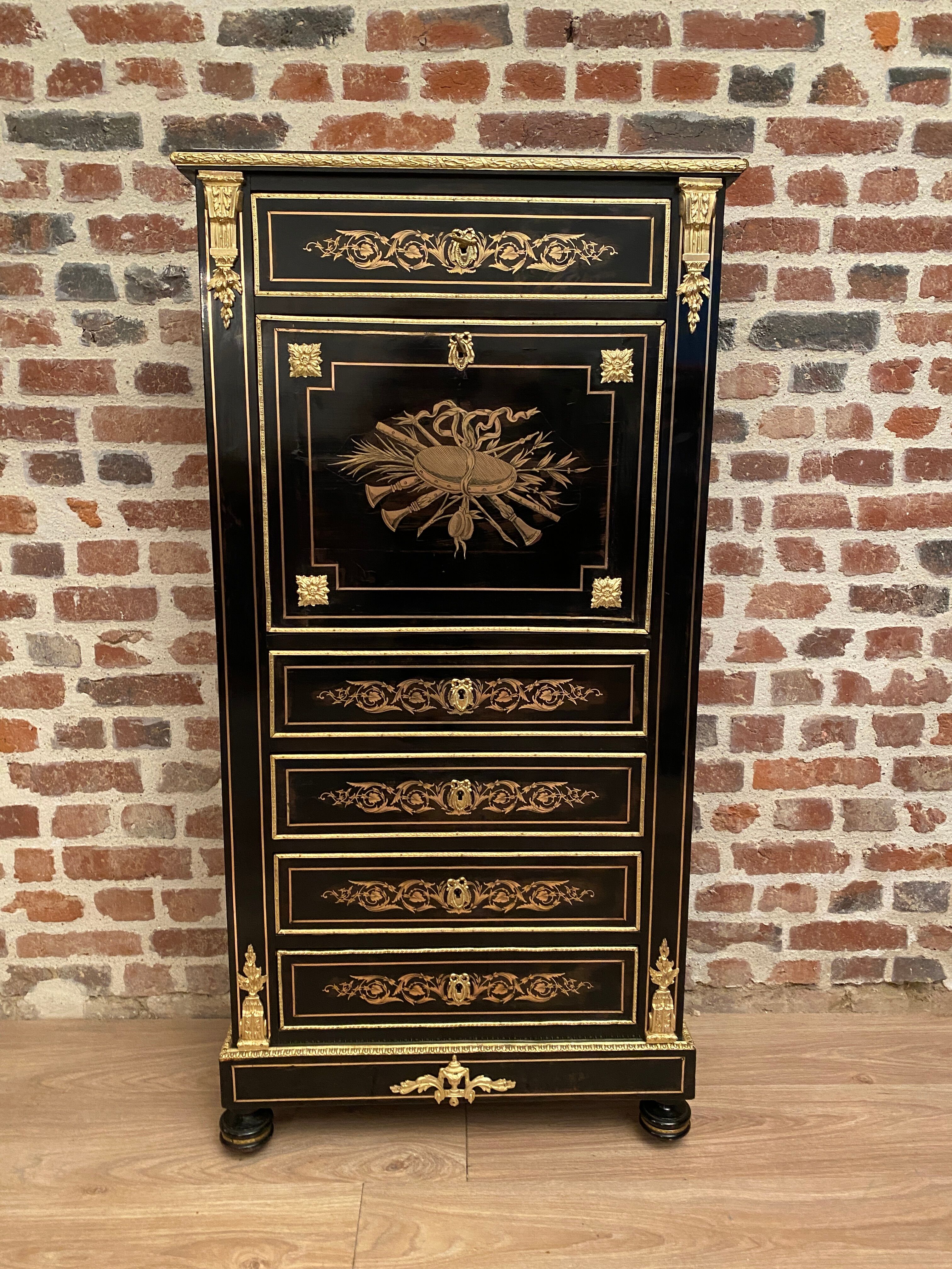 Secretaire de dame en marqueterie epoque Napoleon III