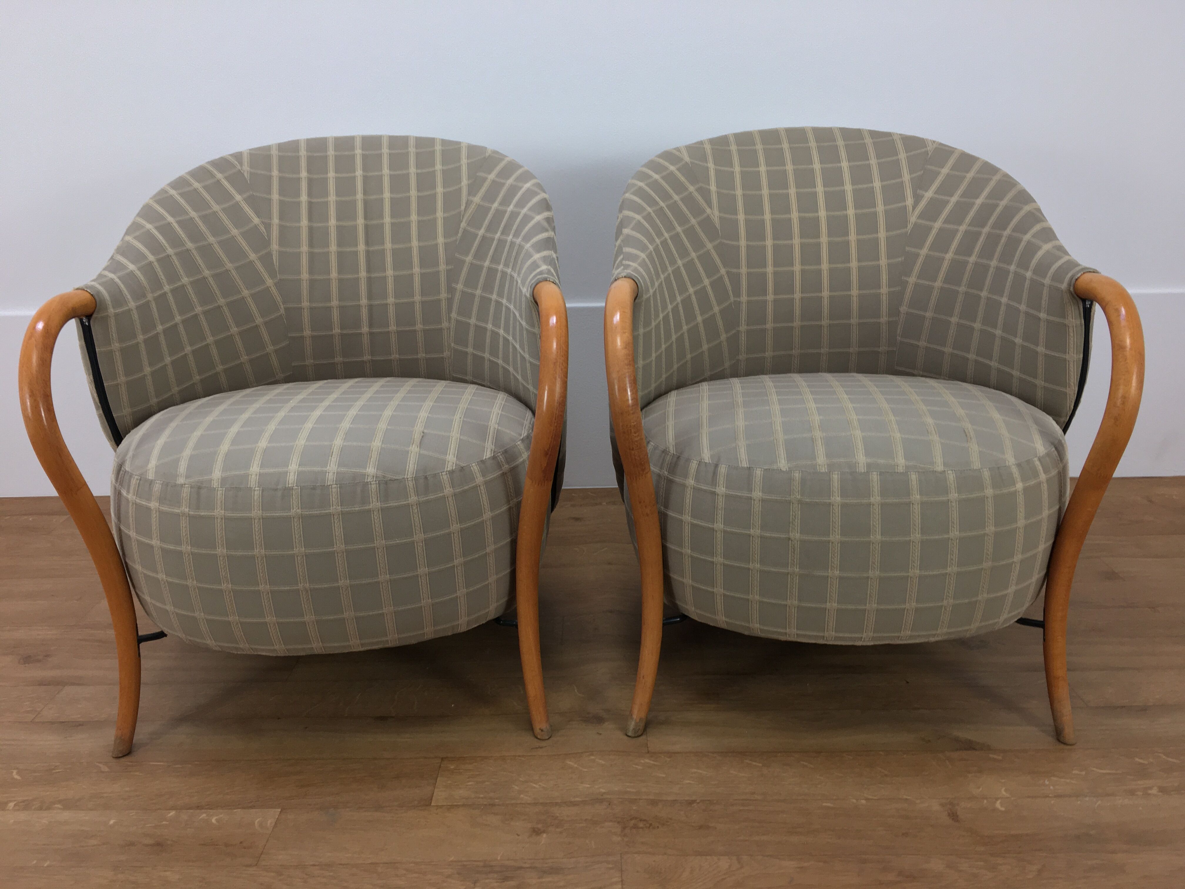 Pair of 80's Cinna design armchairs