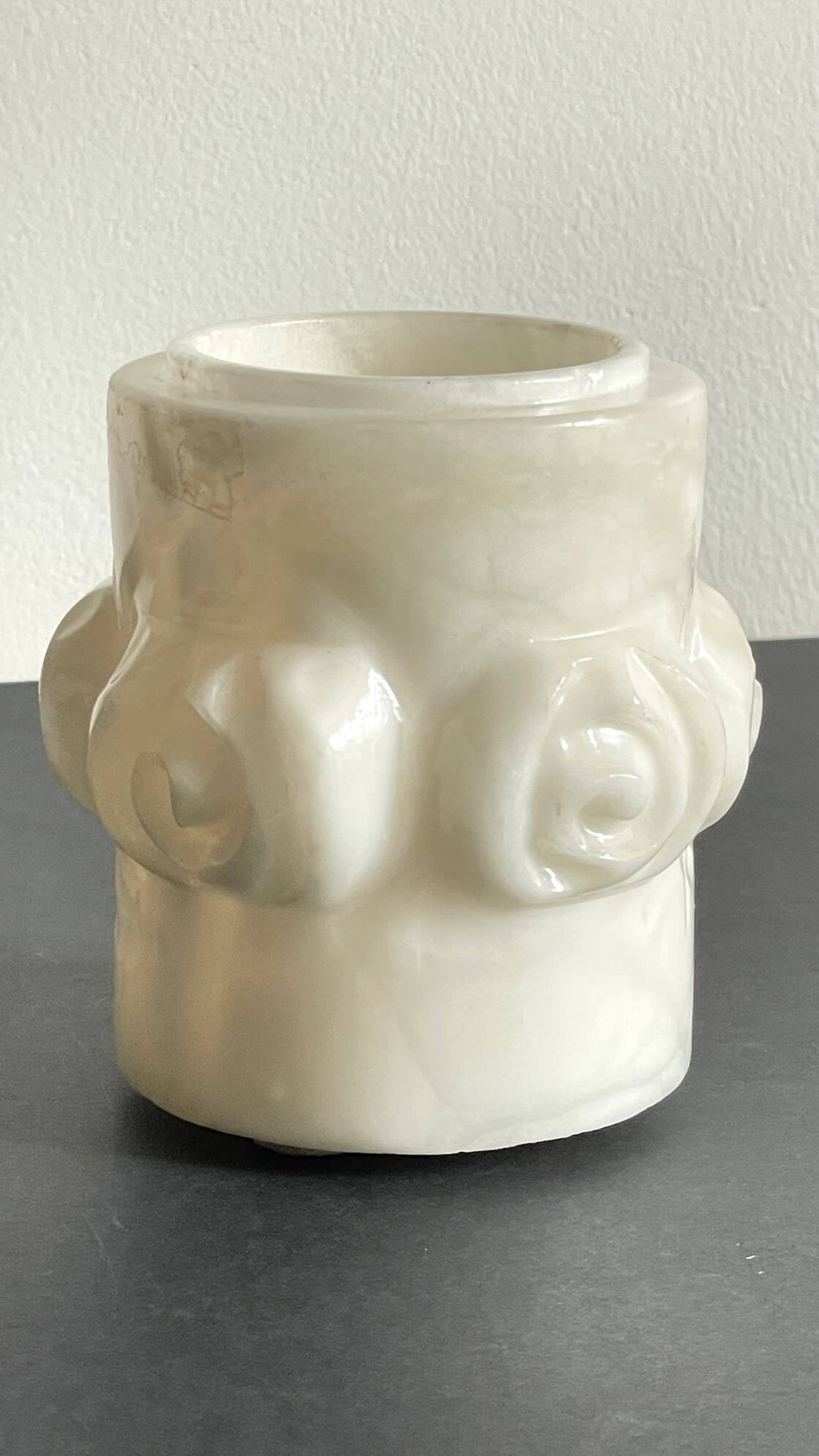 Vintage alabaster stone pencil pot