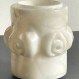 Vintage alabaster stone pencil pot