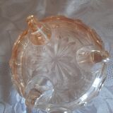 Pink glass bonbonnière or sugar bowl
