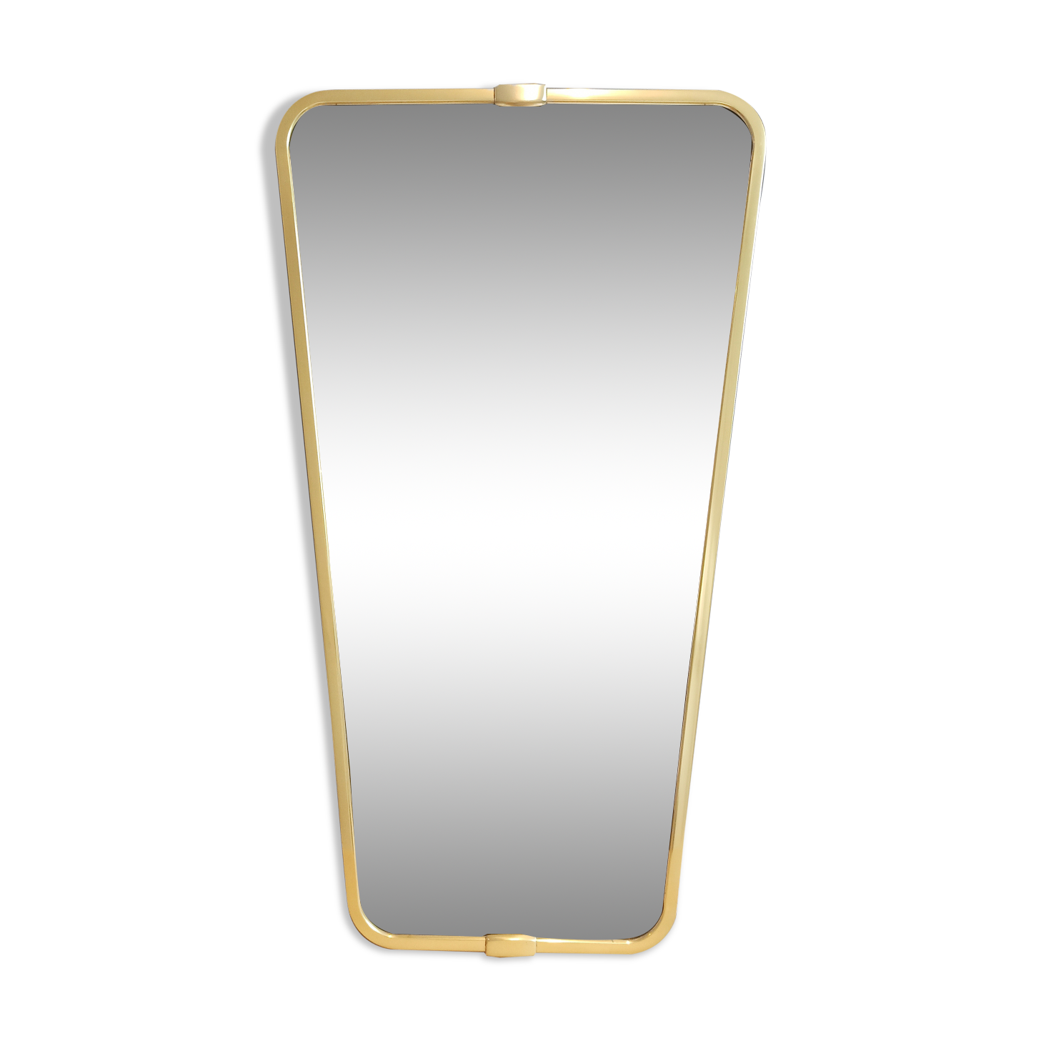 Asymmetrical vintage brass mirror45x81cm