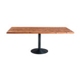 Solid cypress wood table with vintage central leg