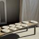 Lunéville table service Art Workshop 8 plates and 2 serving dishes