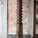Vintage turned wooden press screw column