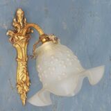 Wall lamp early twentieth in bronze and glass