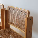 Ensemble de 2 tabourets de bar vintage italiens en rotin