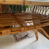 Old office in rattan and vintage bamboo