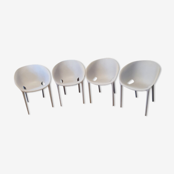 4 chaises soft egg Philippe Starck édition Driade, Italie