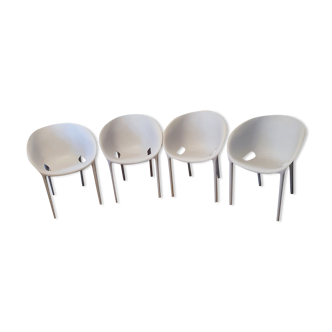 4 chairs soft egg Philippe Starck edition Driade, Italie
