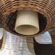Suspension 3 arms rattan and teak vintage 60s
