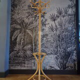 Curved wooden parrot coat rack