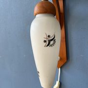 Teak wood wall lamp