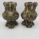 Paire de vase en barbotine ancien