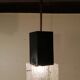 Vintage metal and glass cubic chandelier from Maison Arlus 1960.