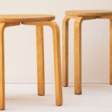 Pair of Alvar Aalto stools from the 90s