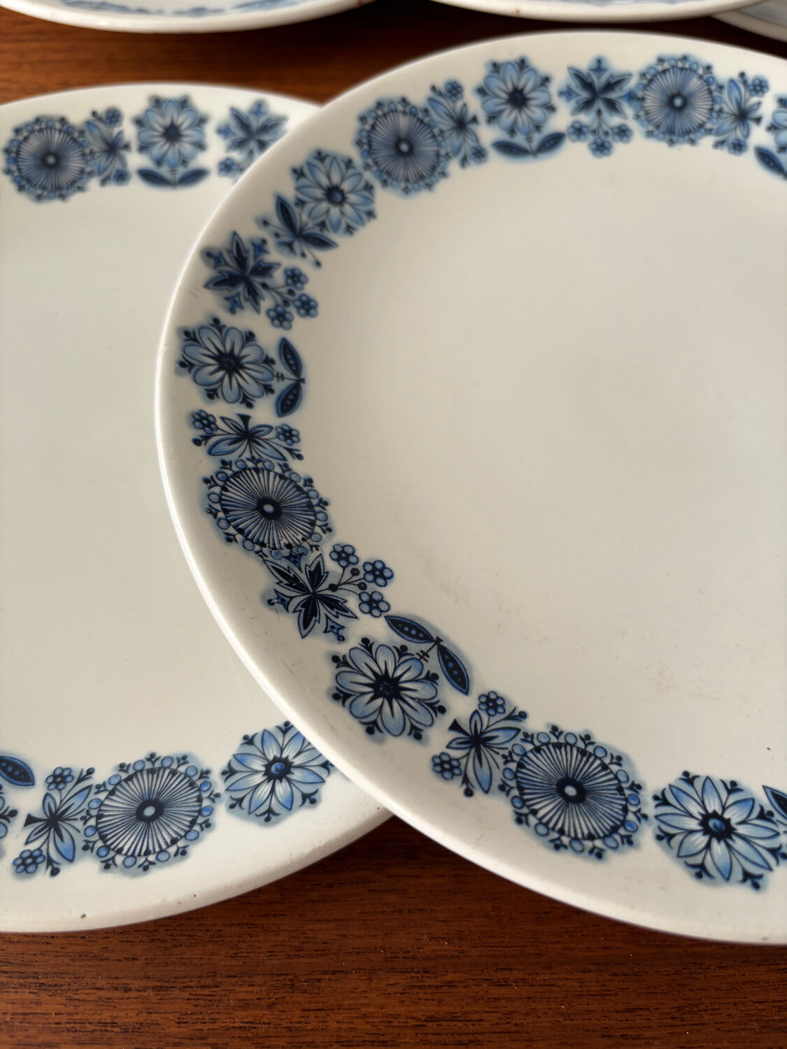 Set of 6 dessert plates Lunéville Blue Flowers – Vintage crockery