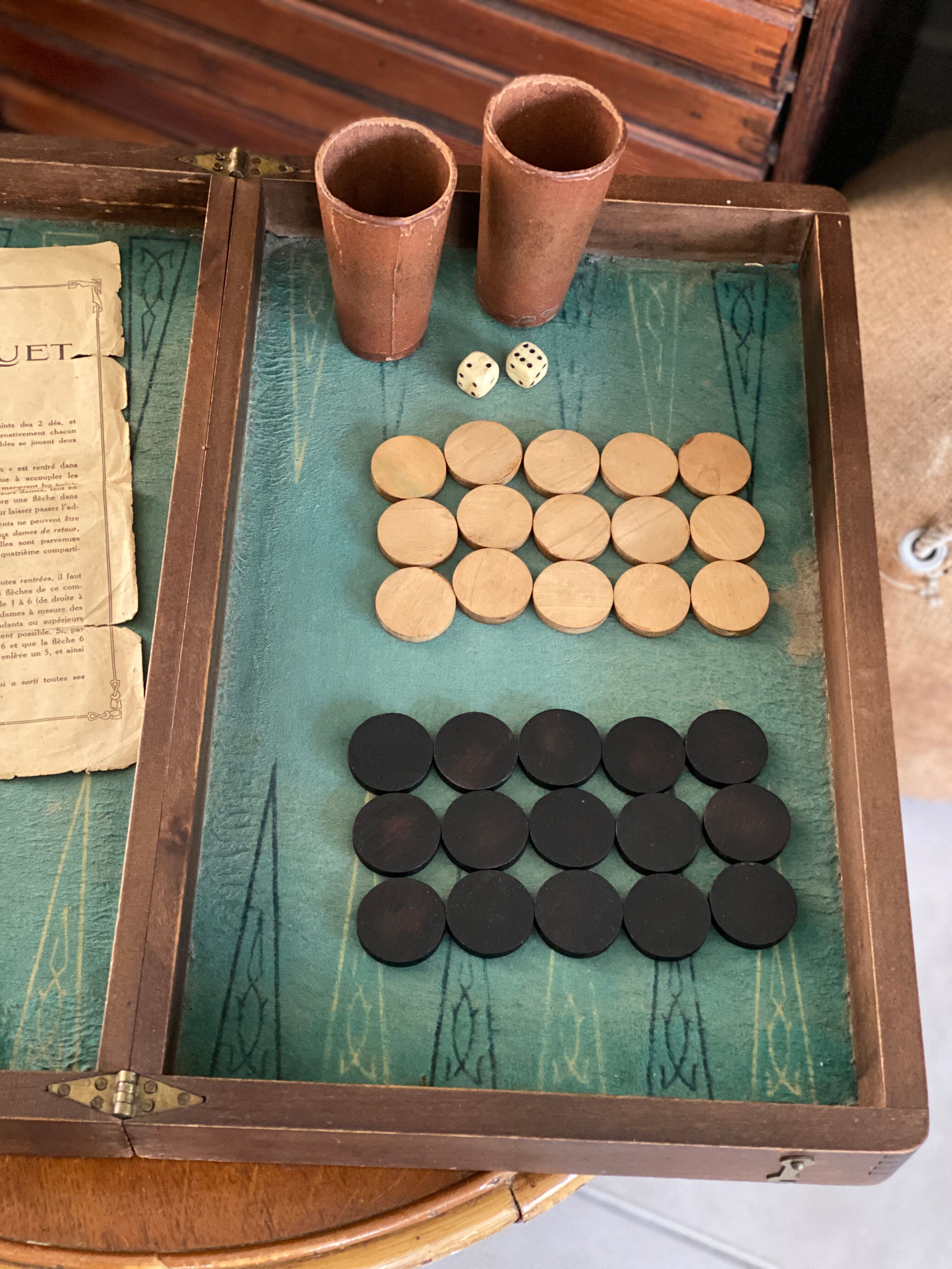 Old backgammon game