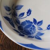 Hollow round dish corsica digoin sarreguemines blue art deco